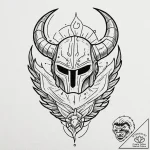 Neo-traditional design of the mythosaur skull… – tattoo sketch (№1753010862_0, 20.07.2025 11:27) — tattoovalue.net