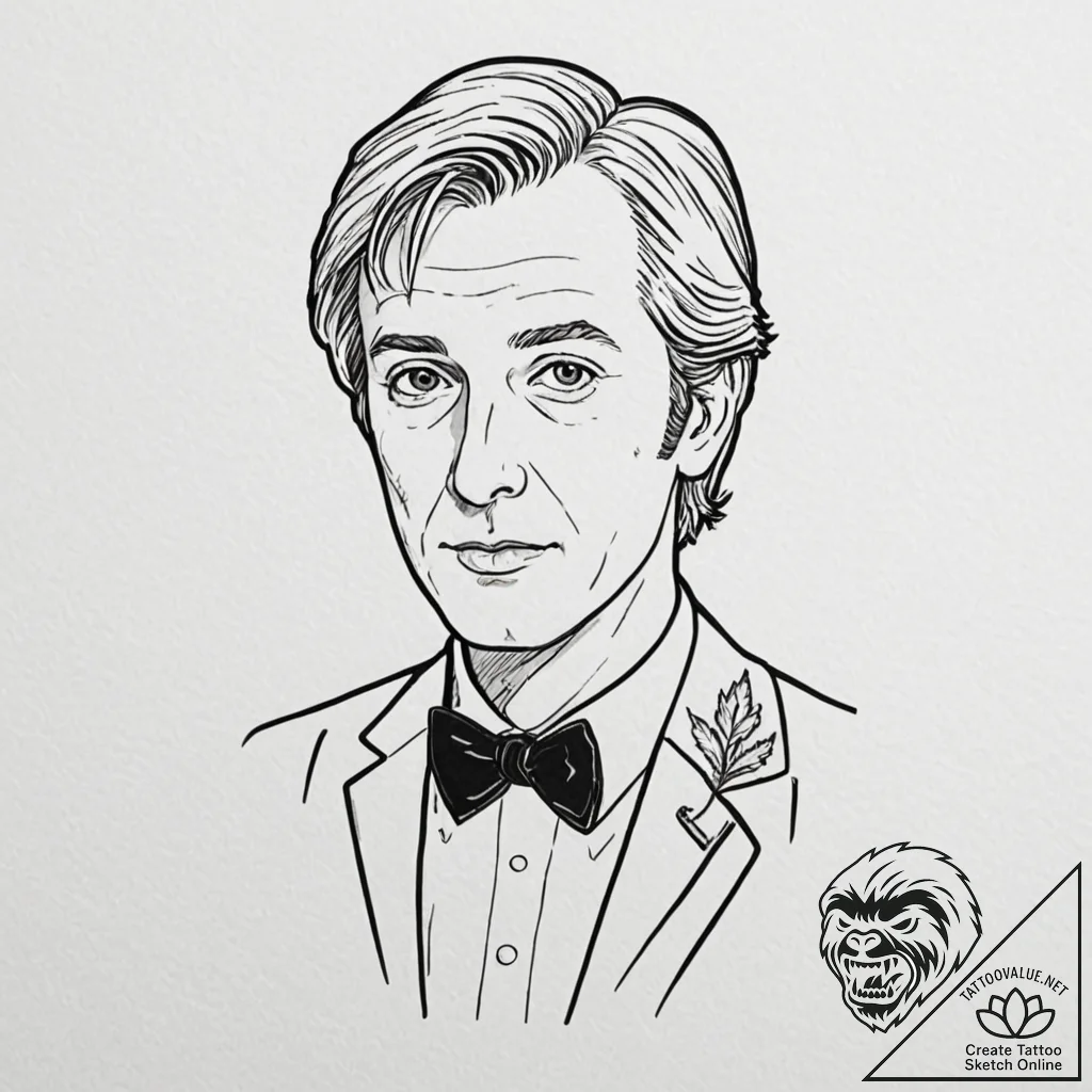 A sketch of the fifth doctor from doctor who... - tattoo sketch (№1753011030_0, 20.07.2025 11:30) — tattoovalue.net
