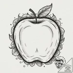 Apple, concept art for tattoo, muted color pa… – tattoo sketch (№1753011115_0, 20.07.2025 11:31) — tattoovalue.net