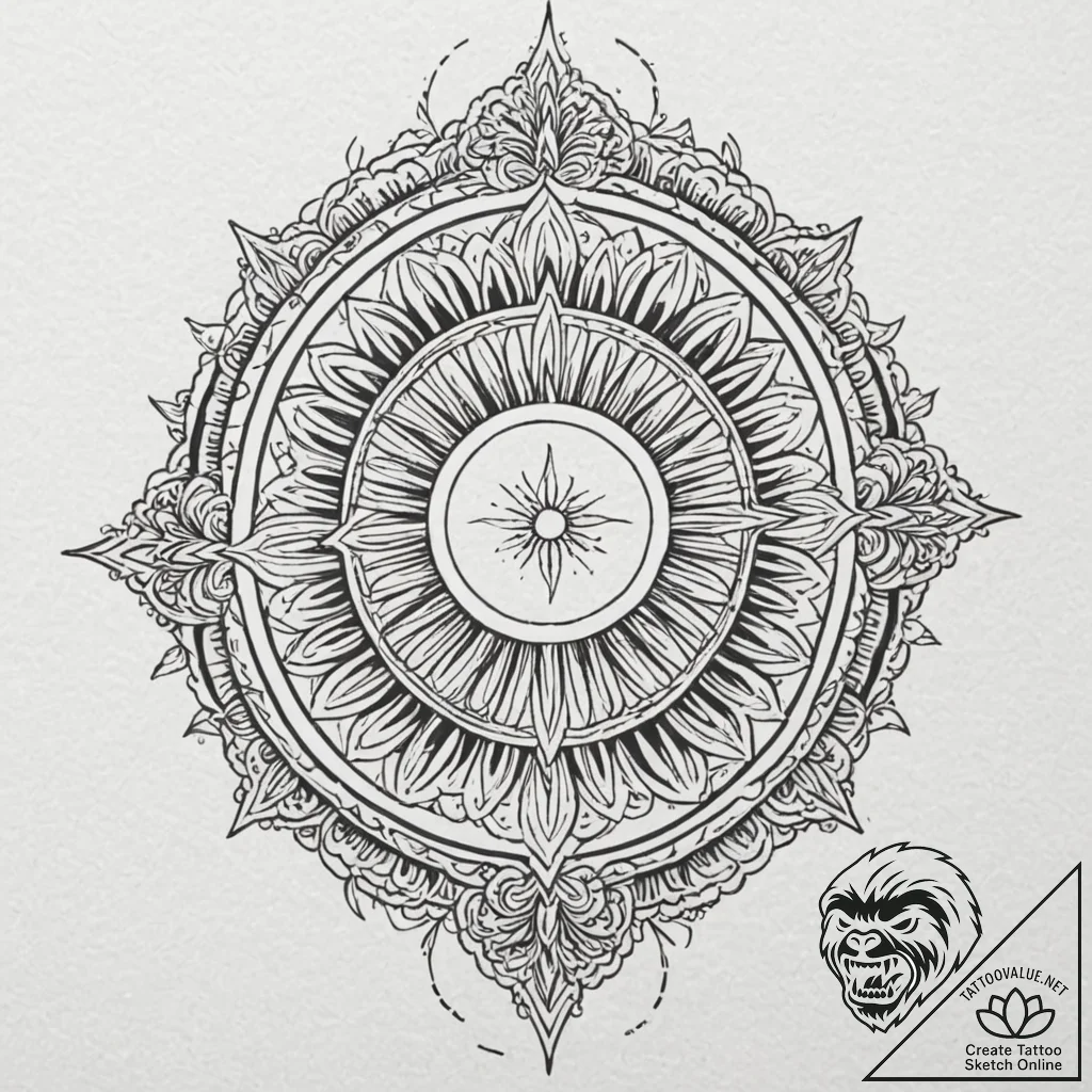 Tattoo design a stylized "respawn" symbol wit... - tattoo sketch (№1753012130_0, 20.07.2025 11:48) — tattoovalue.net