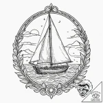 Tattoo sketch a serene ocean scene with a sin… – tattoo sketch (№1753012637_0, 20.07.2025 11:57) — tattoovalue.net