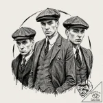 A sketch of the main characters from peaky bl… – tattoo sketch (№1753012976_0, 20.07.2025 12:02) — tattoovalue.net