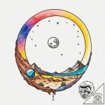 Watercolor sketch of the twin moons of arraki… – tattoo sketch (№1753013145_0, 20.07.2025 12:05) — tattoovalue.net