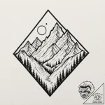 Tattoo sketch a minimalist mountain range wit… – tattoo sketch (№1753013821_0, 20.07.2025 12:17) — tattoovalue.net