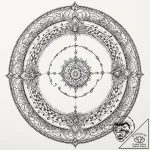 A dotwork tattoo of an alchemy circle., tatto… – tattoo sketch (№1753013905_0, 20.07.2025 12:18) — tattoovalue.net