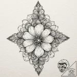 Tattoo sketch a blooming flower with subtle l… – tattoo sketch (№1753014073_0, 20.07.2025 12:21) — tattoovalue.net