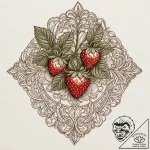 Strawberry, artistic tattoo sketch, sepia ton… – tattoo sketch (№1753014667_0, 20.07.2025 12:31) — tattoovalue.net