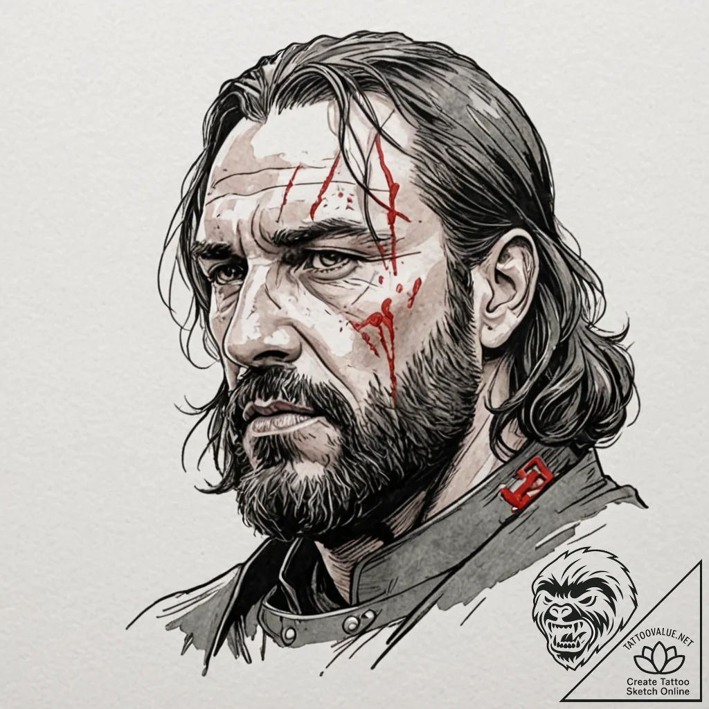 A graphic novel portrait of sandor "the hound... - tattoo sketch (№1753014751_0, 20.07.2025 12:32) — tattoovalue.net