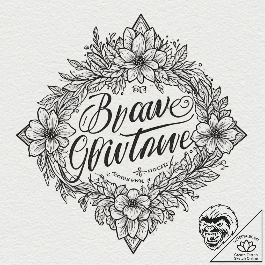 Tattoo sketch a single, empowering word (e.g.... - tattoo sketch (№1753015425_0, 20.07.2025 12:43) — tattoovalue.net