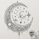 Tattoo sketch a ‘moon’ on one, a ‘star’ on th… – tattoo sketch (№1753015511_0, 20.07.2025 12:45) — tattoovalue.net