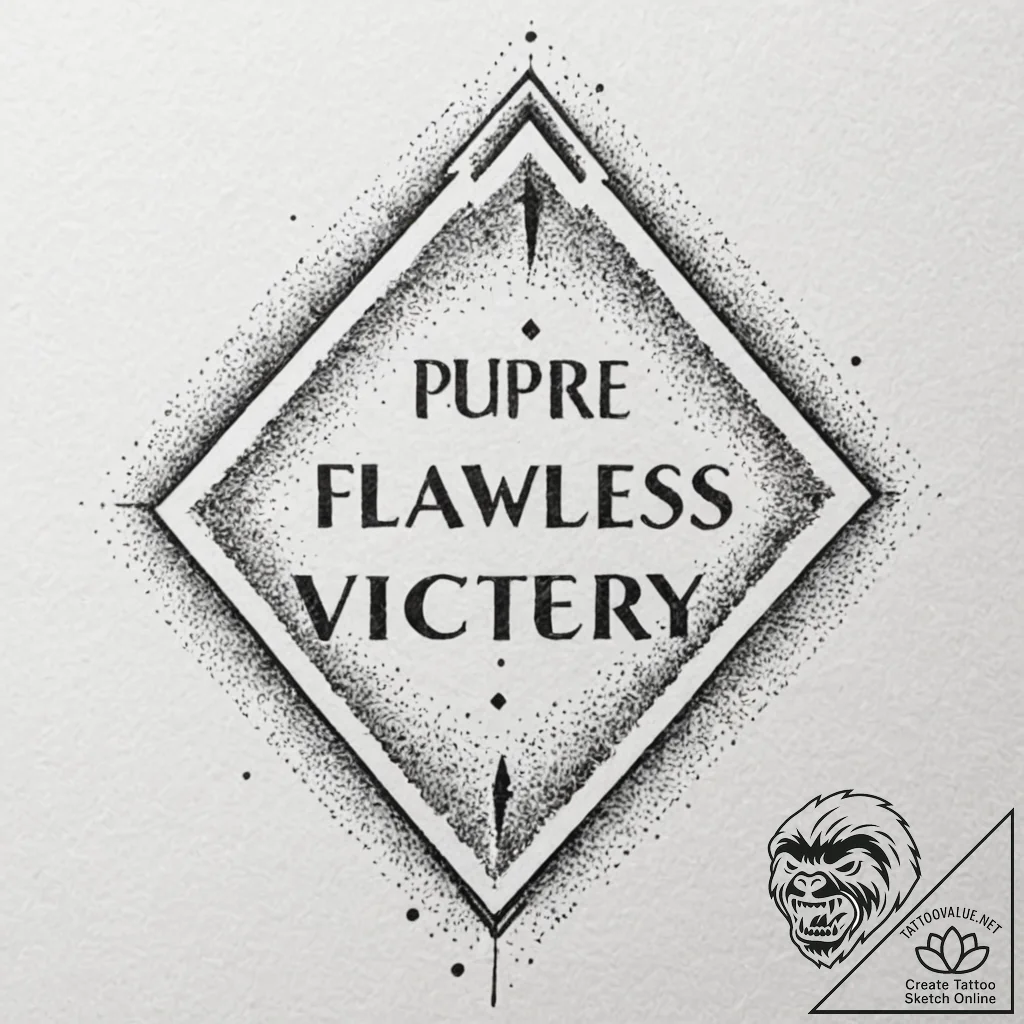 Tattoo design a "flawless victory" text shatt... - tattoo sketch (№1753016434_0, 20.07.2025 13:00) — tattoovalue.net