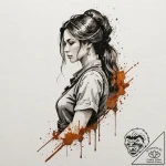 Tattoo sketch a warrior woman’s silhouette, e… – tattoo sketch (№1753016518_0, 20.07.2025 13:01) — tattoovalue.net