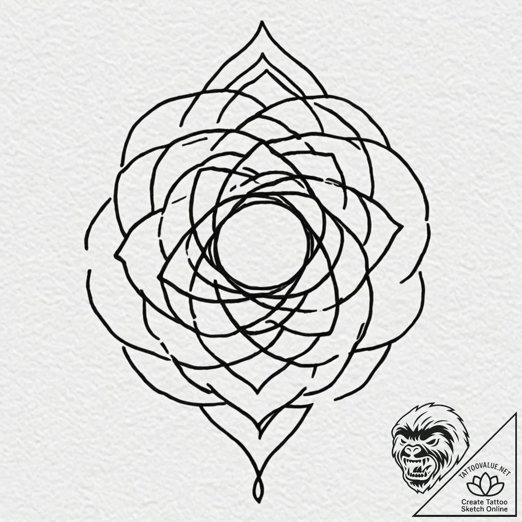 Tattoo design a mind shielded by a powerful a... - tattoo sketch (№1753016684_0, 20.07.2025 13:04) — tattoovalue.net