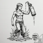 Tattoo sketch aquarius’s water-bearer, styliz… – tattoo sketch (№1753017430_0, 20.07.2025 13:17) — tattoovalue.net
