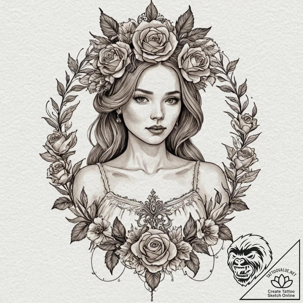 A watercolor sketch of the may queen flower d... - tattoo sketch (№1753017594_0, 20.07.2025 13:19) — tattoovalue.net