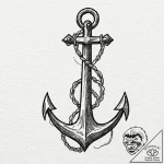 Tattoo design a single, robust anchor, repres… – tattoo sketch (№1753018175_0, 20.07.2025 13:29) — tattoovalue.net