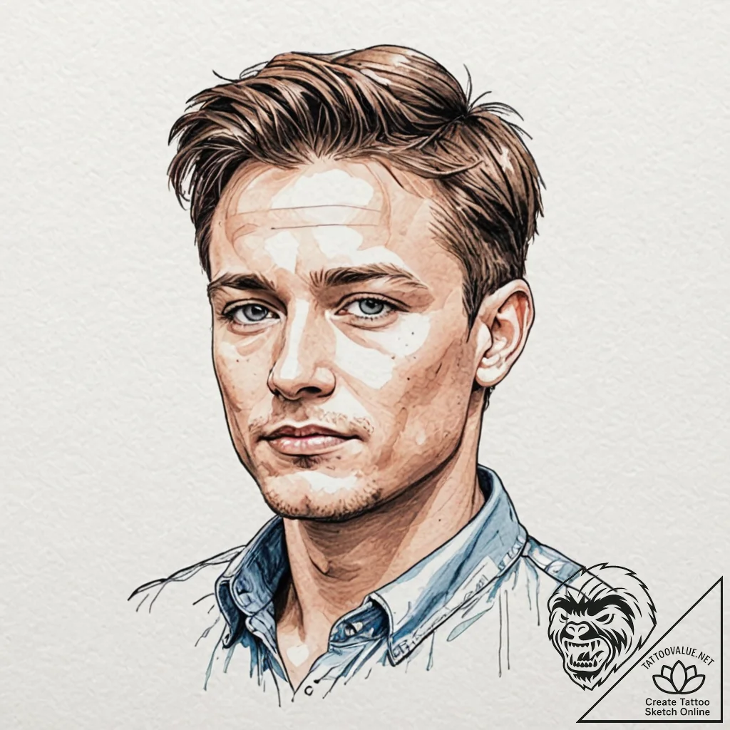 A sketch of john connor, a young leader., con... - tattoo sketch (№1753018340_0, 20.07.2025 13:32) — tattoovalue.net