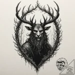 A dark, mysterious tattoo sketch of veles, th… – tattoo sketch (№1753018422_0, 20.07.2025 13:33) — tattoovalue.net