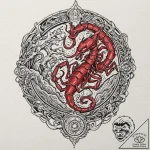 Tattoo design a scorpio symbol composed of da… – tattoo sketch (№1753019166_0, 20.07.2025 13:46) — tattoovalue.net