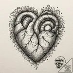 Tattoo design a heart with a subtle fingerpri… – tattoo sketch (№1753019249_0, 20.07.2025 13:47) — tattoovalue.net