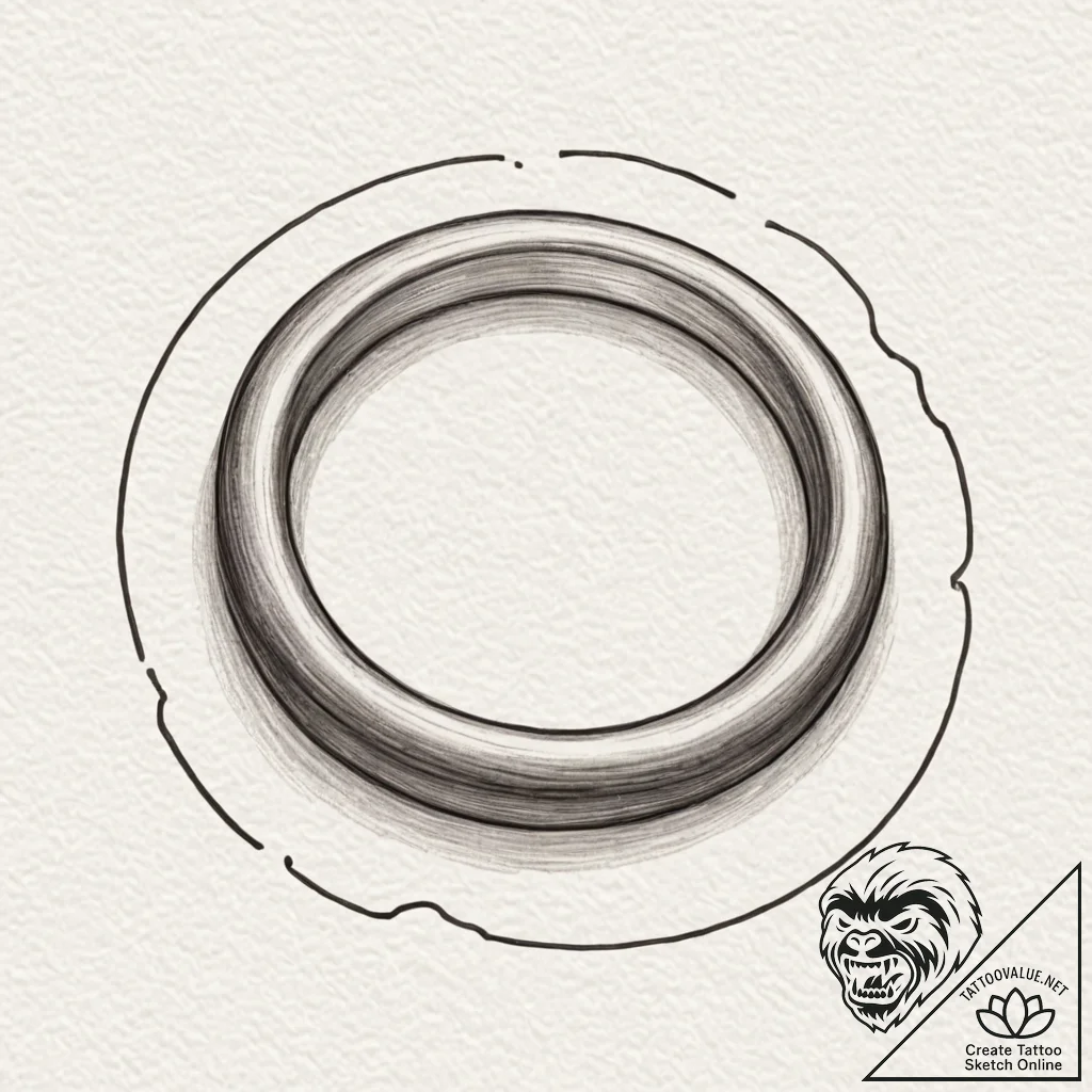Ring, concept art for tattoo, on a clean whit... - tattoo sketch (№1753019495_0, 20.07.2025 13:51) — tattoovalue.net