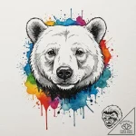 A trash polka composition of the white bear s… – tattoo sketch (№1753019907_0, 20.07.2025 13:58) — tattoovalue.net