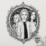A sketch of the main characters from only lov… – tattoo sketch (№1753020154_0, 20.07.2025 14:02) — tattoovalue.net