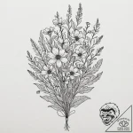 Tattoo design a small bouquet of wildflowers,… – tattoo sketch (№1753020485_0, 20.07.2025 14:08) — tattoovalue.net