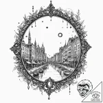 Tattoo design a mirror reflecting a different… – tattoo sketch (№1753020980_0, 20.07.2025 14:16) — tattoovalue.net