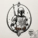 боба фетт и мандалорцы:, concept art for tatt… – tattoo sketch (№1753021062_0, 20.07.2025 14:17) — tattoovalue.net