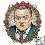 Graphic novel style portrait of baron harkonn… – tattoo sketch (№1753021312_0, 20.07.2025 14:21) — tattoovalue.net