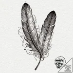 Tattoo sketch a small, elegant feather outlin… – tattoo sketch (№1753021726_0, 20.07.2025 14:28) — tattoovalue.net