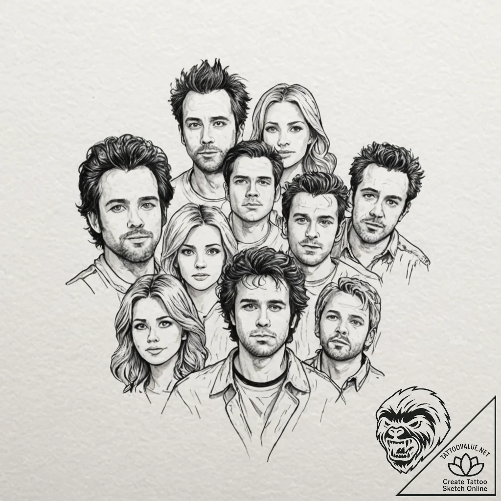 A watercolor sketch of the main characters fr... - tattoo sketch (№1753022058_0, 20.07.2025 14:34) — tattoovalue.net
