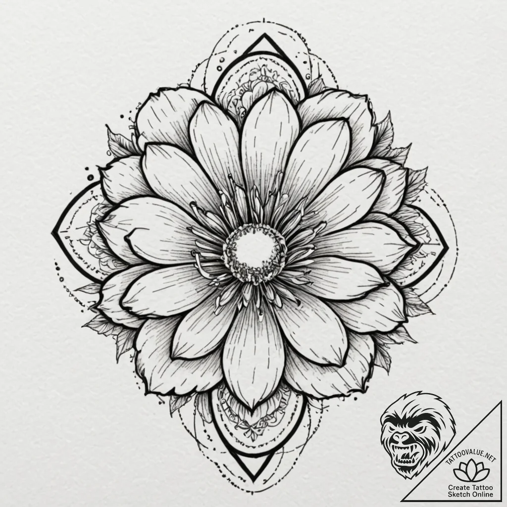 Tattoo sketch a personal birth flower combine... - tattoo sketch (№1753022721_0, 20.07.2025 14:45) — tattoovalue.net