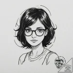 A linework tattoo of tina belcher from bob’s… – tattoo sketch (№1753022805_0, 20.07.2025 14:46) — tattoovalue.net