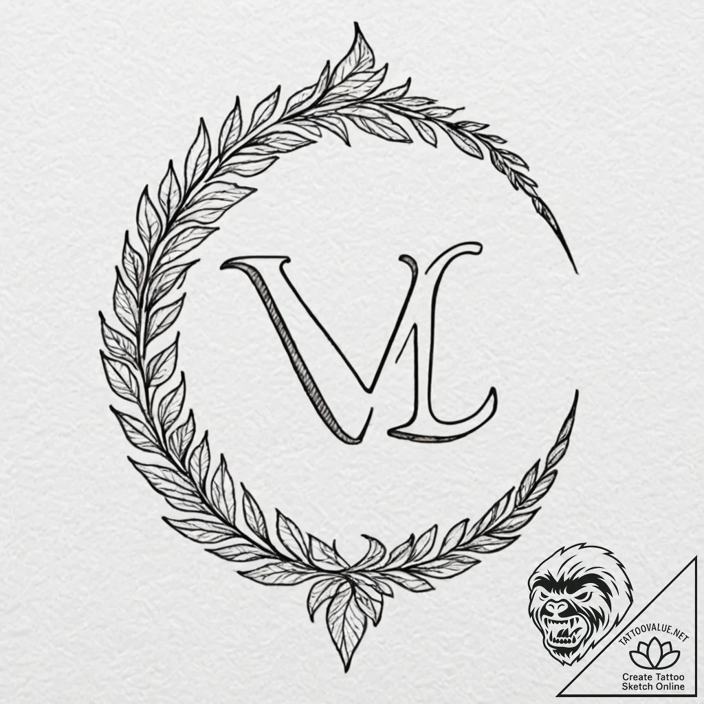 Tattoo design virgo's glyph subtly incorporat... - tattoo sketch (№1753022975_0, 20.07.2025 14:49) — tattoovalue.net