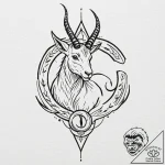 Tattoo design capricorn’s glyph, sturdy and s… – tattoo sketch (№1753023141_0, 20.07.2025 14:52) — tattoovalue.net