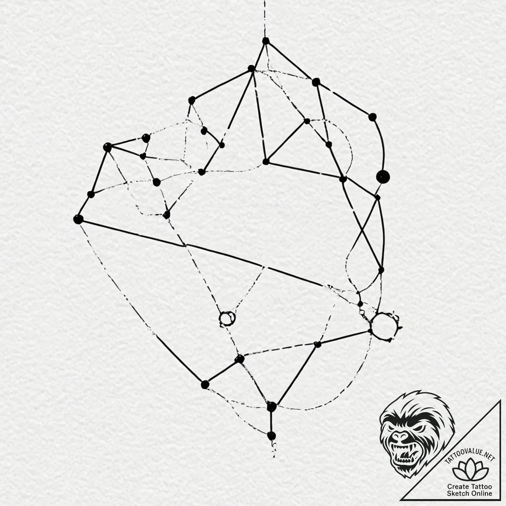 Tattoo sketch a delicate constellation on the... - tattoo sketch (№1753023721_0, 20.07.2025 15:02) — tattoovalue.net