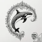 Killer whale, concept art for tattoo, on a cl… – tattoo sketch (№1753023884_0, 20.07.2025 15:04) — tattoovalue.net