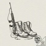 Tattoo design a pair of combat boots standing… – tattoo sketch (№1753024381_0, 20.07.2025 15:13) — tattoovalue.net