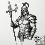 Tattoo sketch a gladiator’s armored arm holdi… – tattoo sketch (№1753024712_0, 20.07.2025 15:18) — tattoovalue.net