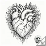 Tattoo sketch a deconstructed heart, showing… – tattoo sketch (№1753024794_0, 20.07.2025 15:19) — tattoovalue.net