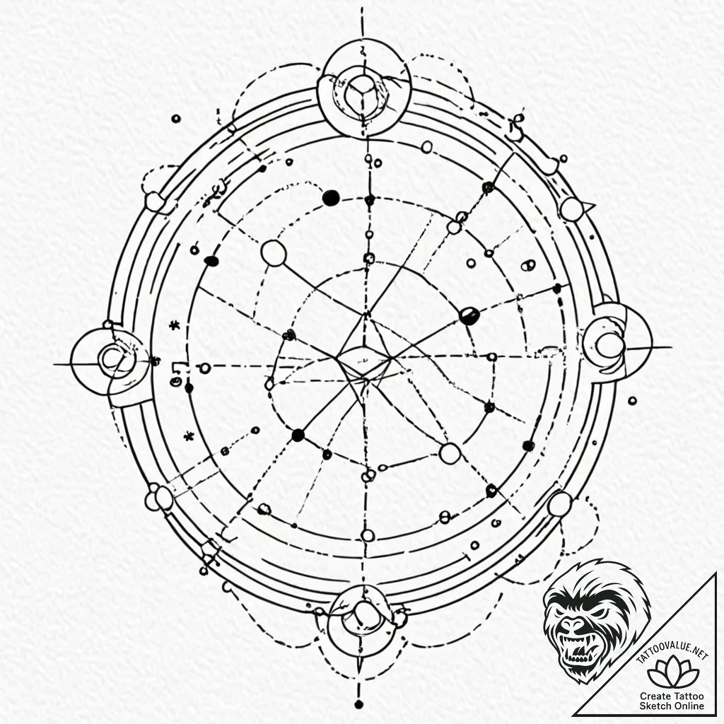 Tattoo design an abstract cosmic background w... - tattoo sketch (№1753025623_0, 20.07.2025 15:33) — tattoovalue.net