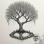 Tattoo sketch an abstract weeping willow tree… – tattoo sketch (№1753025869_0, 20.07.2025 15:37) — tattoovalue.net