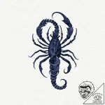 Tattoo design a scorpio scorpion, its silhoue… – tattoo sketch (№1753026445_0, 20.07.2025 15:47) — tattoovalue.net