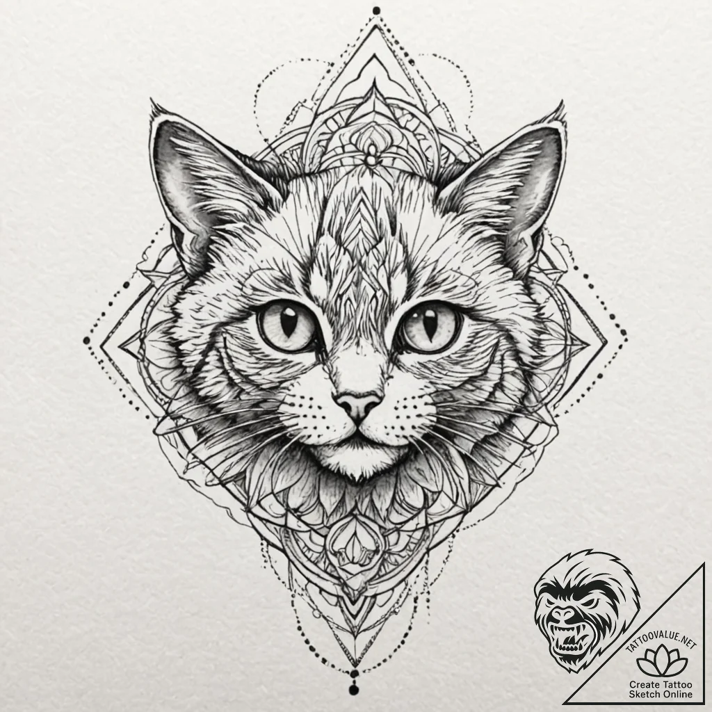 A minimalist tattoo of the "kitten mittens" f... - tattoo sketch (№1753026776_0, 20.07.2025 15:52) — tattoovalue.net