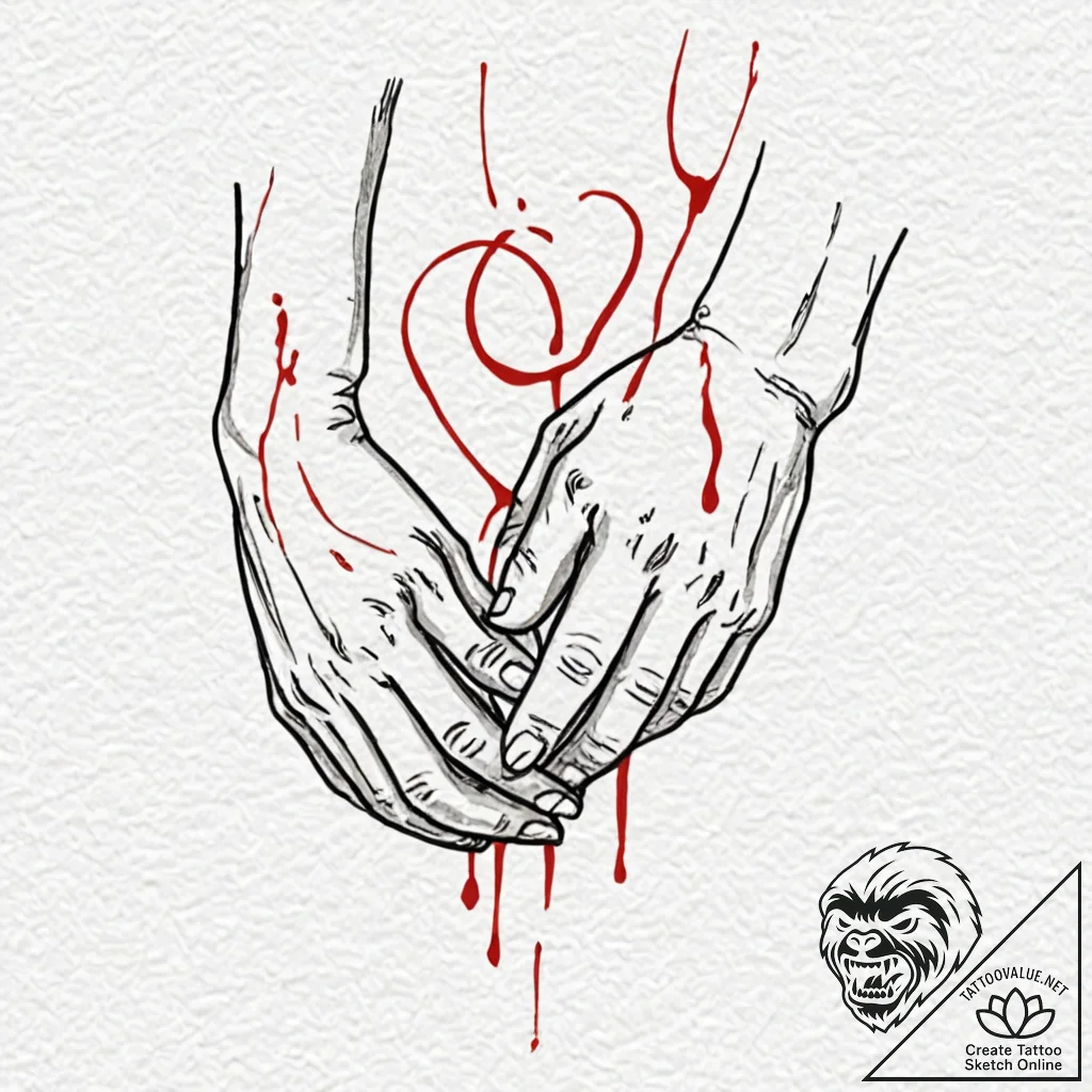 Tattoo design a single line forming two abstr... - tattoo sketch (№1753027107_0, 20.07.2025 15:58) — tattoovalue.net