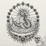 A nighttime shot of a carnival, with the ferr… – tattoo sketch (№1753027271_0, 20.07.2025 16:01) — tattoovalue.net