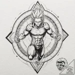 A neo-traditional tattoo of all might from my… – tattoo sketch (№1753027437_0, 20.07.2025 16:03) — tattoovalue.net