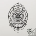 A linework sketch of the flux capacitor, blue… – tattoo sketch (№1753028262_0, 20.07.2025 16:17) — tattoovalue.net